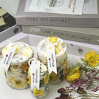 Large white floral soy wax candles in mercury glass holders, 2-pack - House of Avana