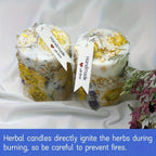 Large white floral soy wax candles in mercury glass holders, 2-pack - House of Avana