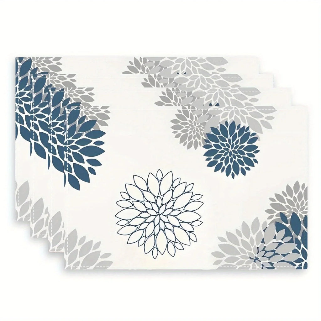 S/1 Set Linen Placemats, Floral Pattern Placemats, Table Decor, Home Decor, Party Catering Decor,... - House Of Avana