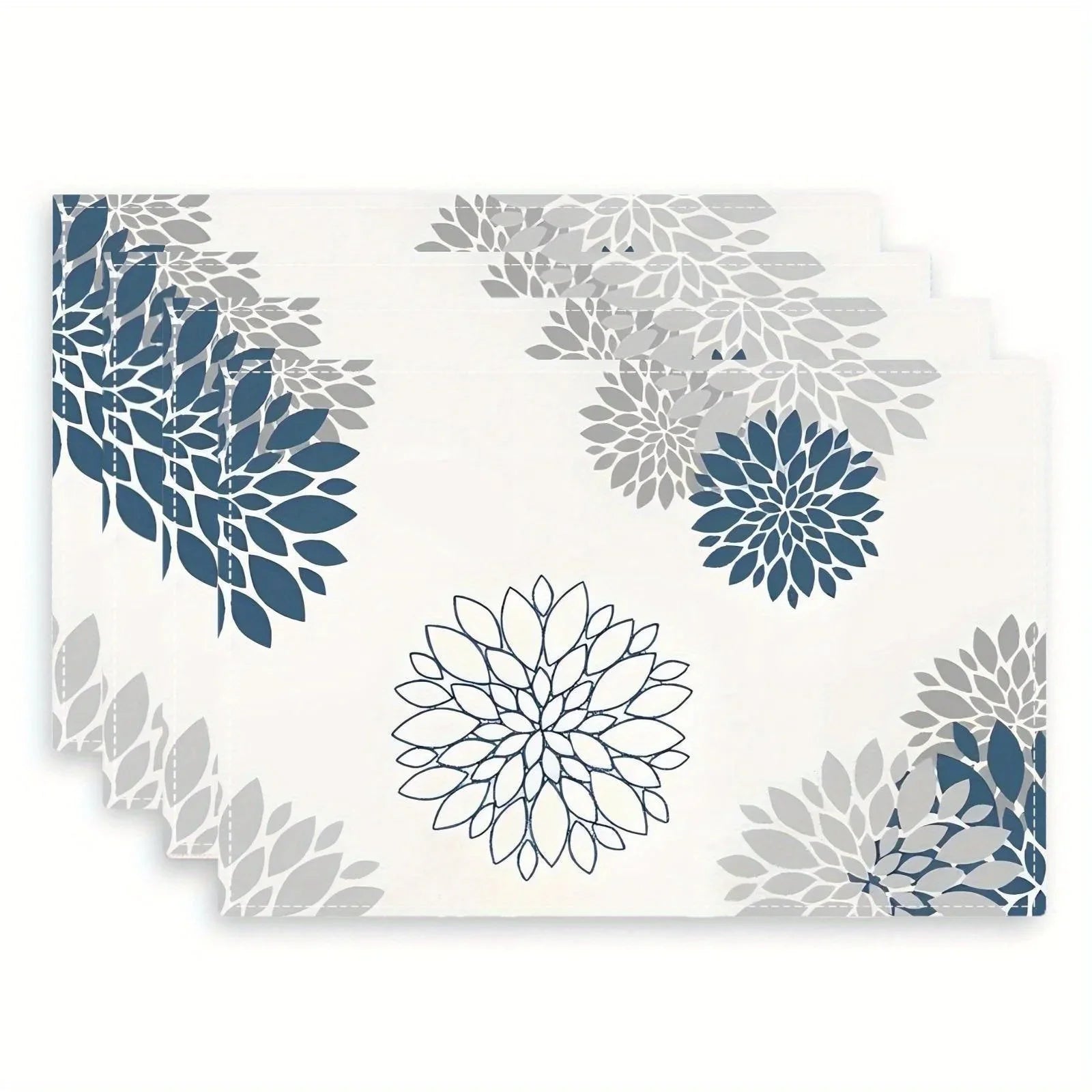 S/1 Set Linen Placemats, Floral Pattern Placemats, Table Decor, Home Decor, Party Catering Decor,... - House Of Avana