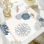 S/1 Set Linen Placemats, Floral Pattern Placemats, Table Decor, Home Decor, Party Catering Decor,... - House Of Avana