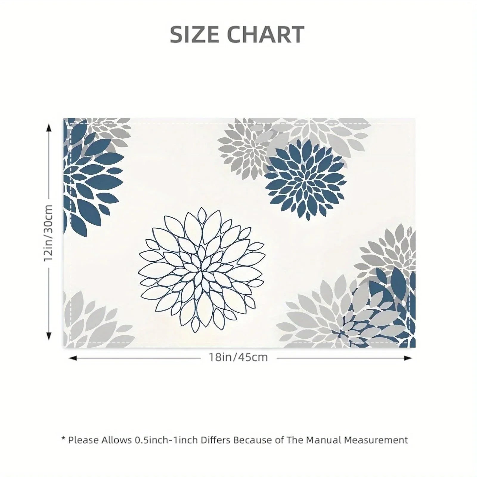 S/1 Set Linen Placemats, Floral Pattern Placemats, Table Decor, Home Decor, Party Catering Decor,... - House Of Avana