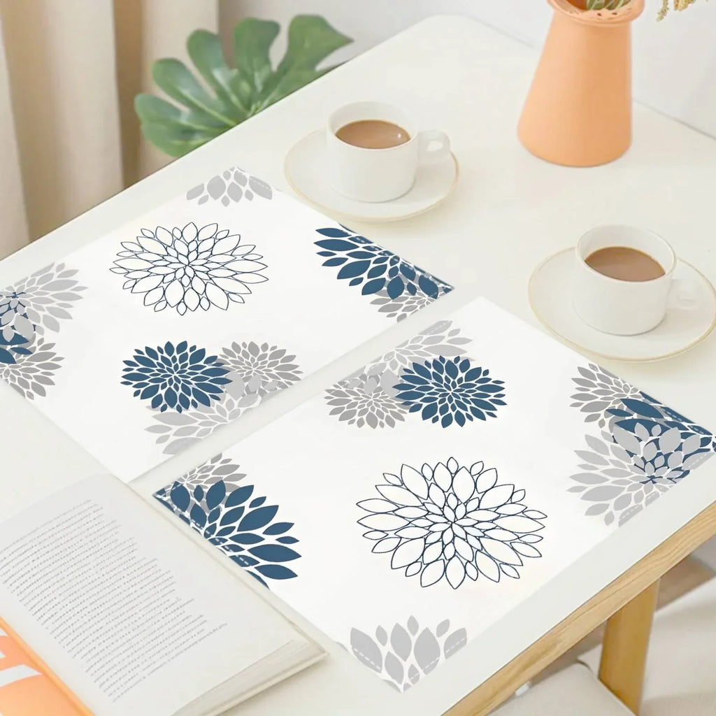 S/1 Set Linen Placemats, Floral Pattern Placemats, Table Decor, Home Decor, Party Catering Decor,... - House Of Avana