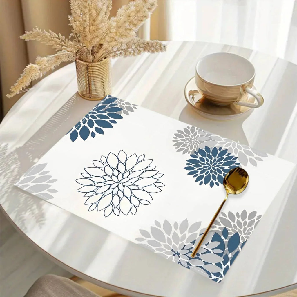 S/1 Set Linen Placemats, Floral Pattern Placemats, Table Decor, Home Decor, Party Catering Decor,... - House Of Avana