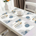 S/1 Set Linen Placemats, Floral Pattern Placemats, Table Decor, Home Decor, Party Catering Decor,... - House Of Avana