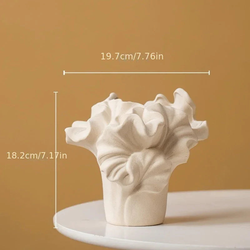 Ceramic Floral Vase - Elegant Home Decor, Easy-clean Surface, alternate view - House Of Avana