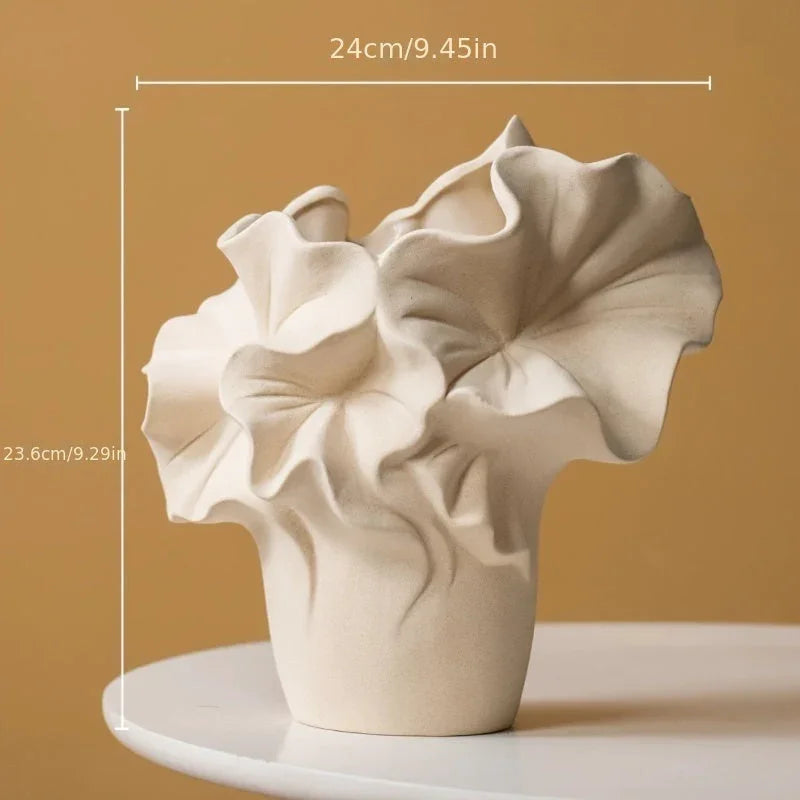 Ceramic Floral Vase - Elegant Home Decor, Easy-clean Surface, alternate view - House Of Avana