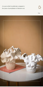 Ceramic Floral Vase - Elegant Home Decor, Easy-clean Surface, angled view - House Of Avana