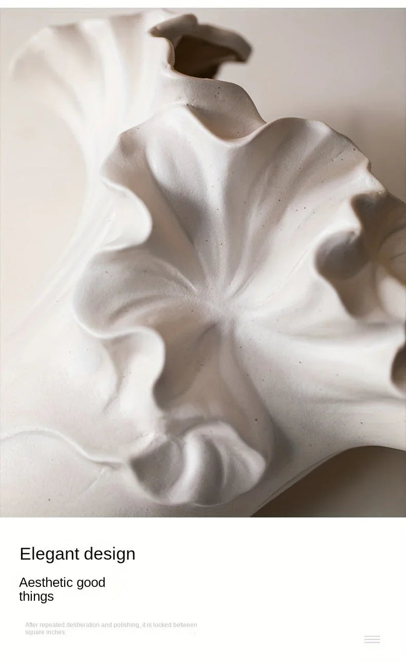 Ceramic Floral Vase - Elegant Home Decor, Easy-clean Surface, dimensions view - House Of Avana