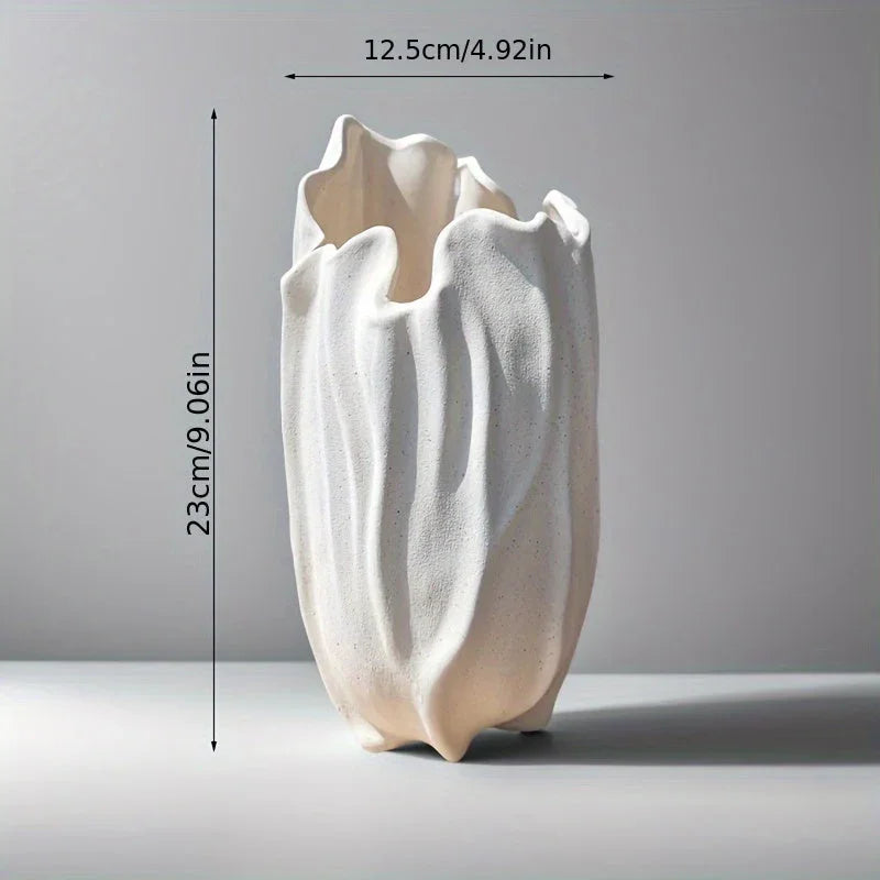 Ceramic Vase with Textured Surface, Elegant Floral Design for Home Decor, lifestyle image - House Of Avana