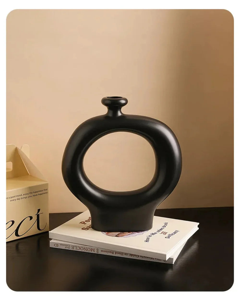 Ceramic Zebra Stripes Vase with Artificial Flowers, Modern Floral Decor, angled view - House Of Avana