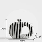 Ceramic Zebra Stripes Vase with Artificial Flowers, Modern Floral Decor, product packaging - House Of Avana