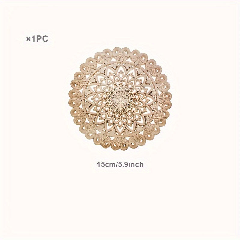 Wall Art - Floral Oak Wood Natural, angled view - House Of Avana