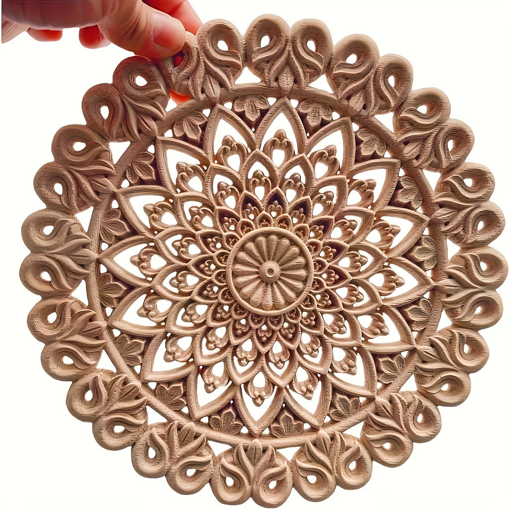 Wall Art - Floral Oak Wood Natural, detail shot - House Of Avana