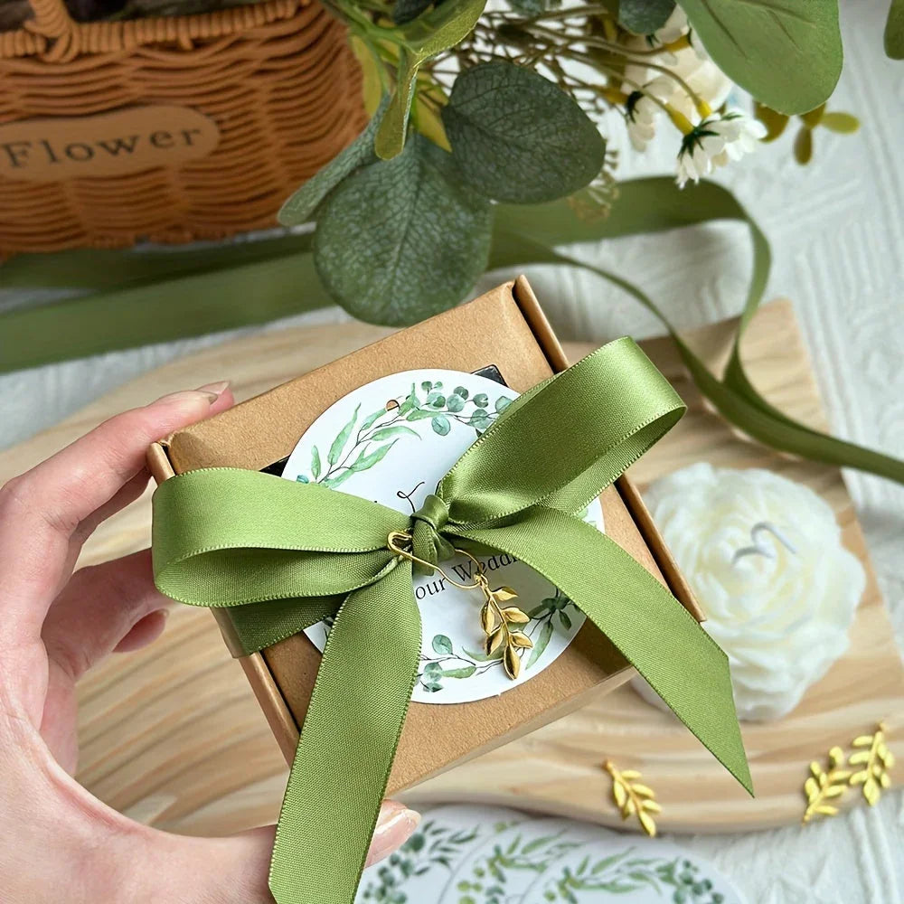 10/20 Sets Wedding Peony Candle Favors, Scented Peony Flower Candles with Thank You Cards and Leaf... - House Of Avana