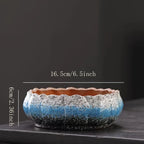 Casual Style Ceramic Flower Pot, Round Tabletop Hydroponic Planter, for Bulbs, Succulents, and Lotus,... - House Of Avana