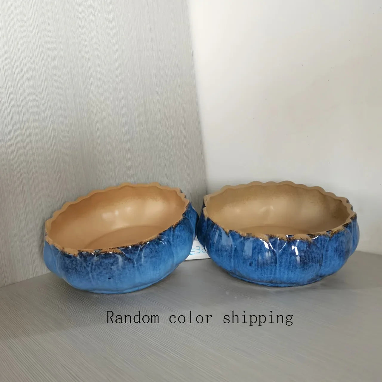 Casual Style Ceramic Flower Pot, Round Tabletop Hydroponic Planter, for Bulbs, Succulents, and Lotus,... - House Of Avana