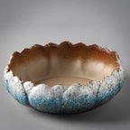 Casual Style Ceramic Flower Pot, Round Tabletop Hydroponic Planter, for Bulbs, Succulents, and Lotus,... - House Of Avana