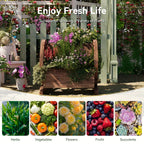 Sonegra Wooden Flower Cart Pot with Wheels, Flower Pots Decoration for Garden, Outdoor Garden Planter &... - House Of Avana