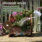 Sonegra Wooden Flower Cart Pot with Wheels, Flower Pots Decoration for Garden, Outdoor Garden Planter &... - House Of Avana