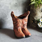 American Country Creative Western Cowboy Boot Resin Flower Pot Ornament Vase for Balcony Garden... - House Of Avana