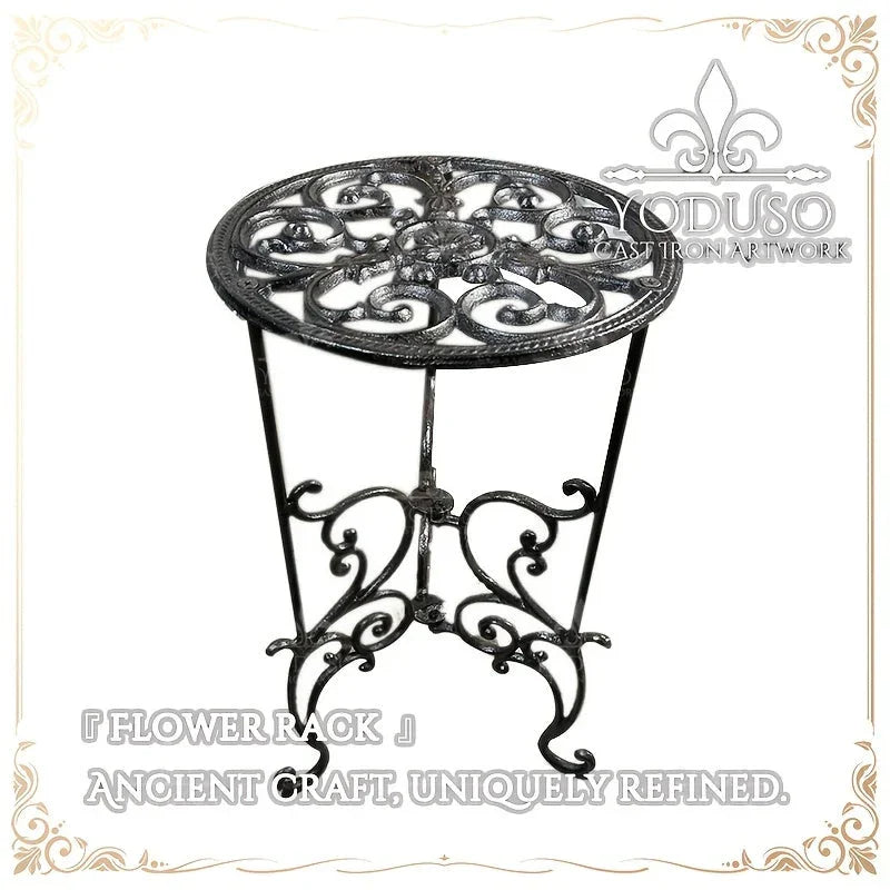 Height 19.3inch and Width 11.8inch, Heavy Duty Cast Iron Plant Stand Vintage Wrought Iron Flower Pot... - House Of Avana