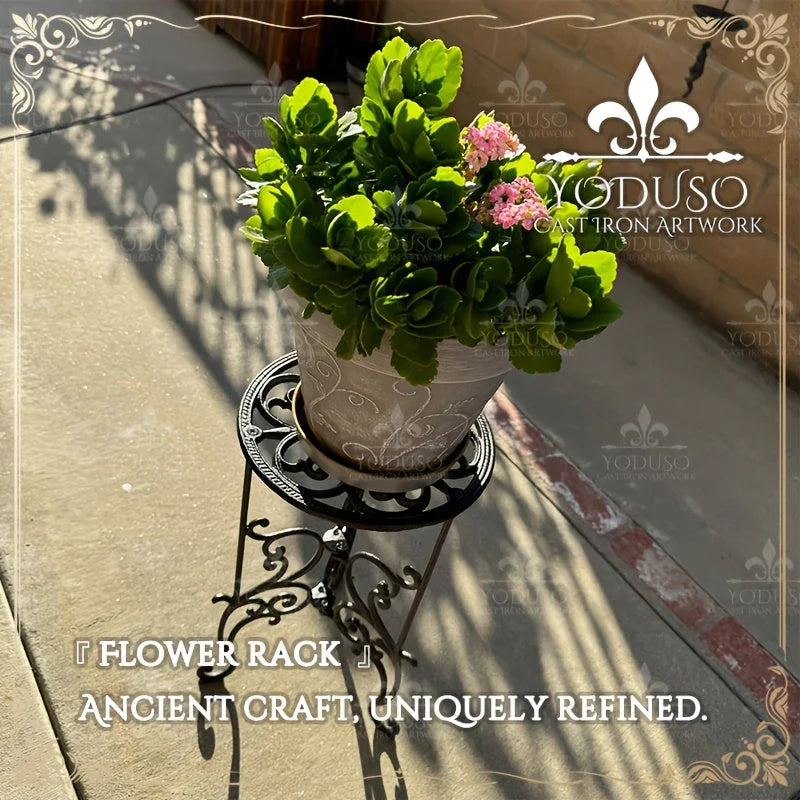 Height 19.3inch and Width 11.8inch, Heavy Duty Cast Iron Plant Stand Vintage Wrought Iron Flower Pot... - House Of Avana