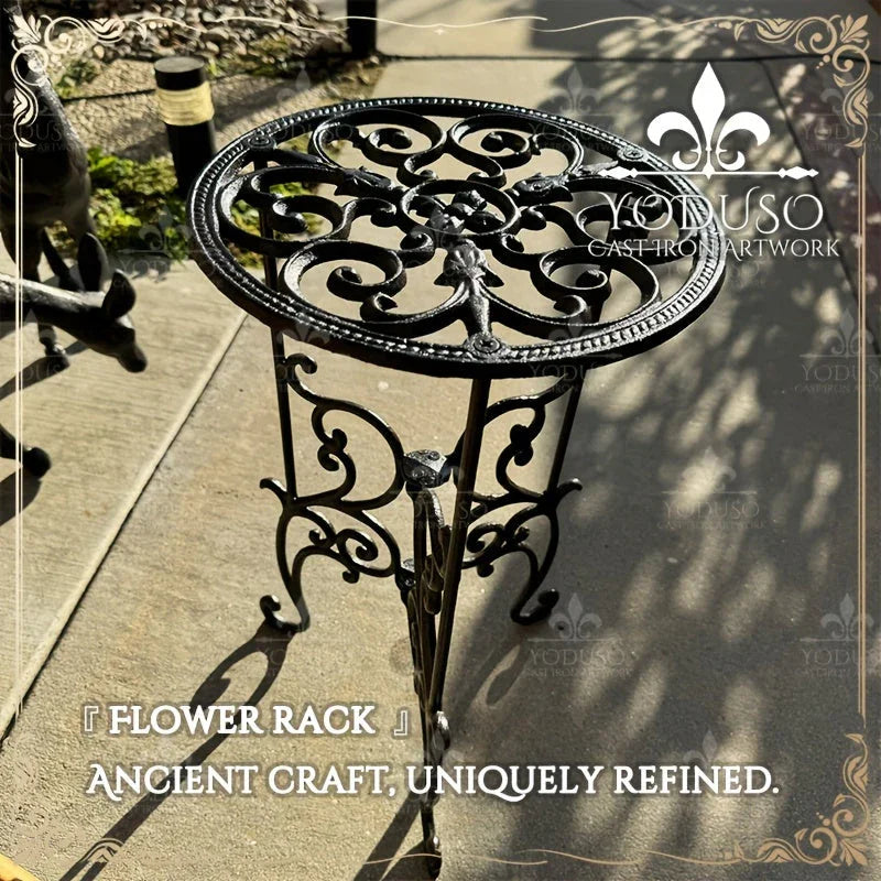 Height 19.3inch and Width 11.8inch, Heavy Duty Cast Iron Plant Stand Vintage Wrought Iron Flower Pot... - House Of Avana