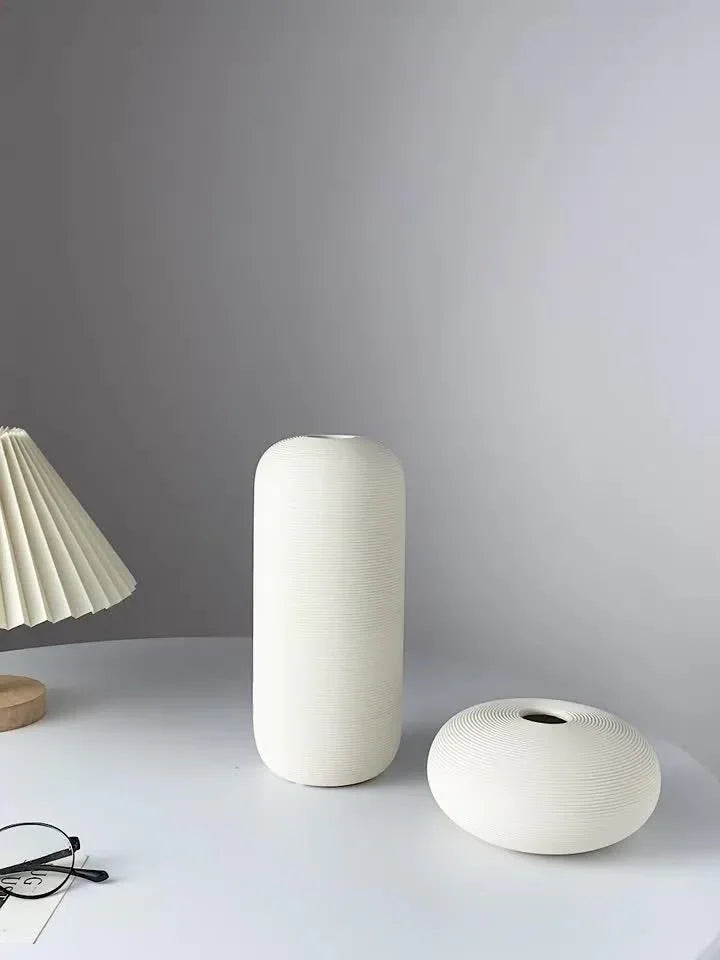 Ceramic Scandinavian Vase for Tabletop Flower Arrangement, angled view - House Of Avana