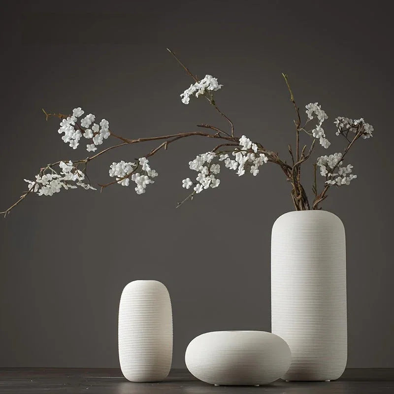 Ceramic Scandinavian Vase for Tabletop Flower Arrangement, front view - House Of Avana