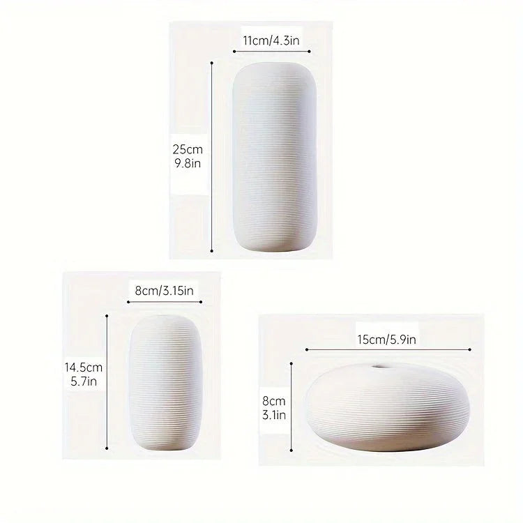 Ceramic Scandinavian Vase for Tabletop Flower Arrangement, texture detail - House Of Avana