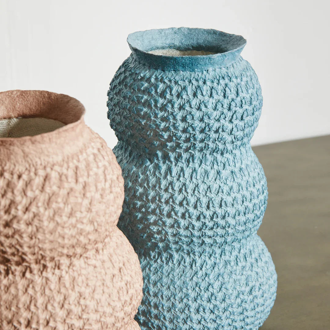 Urbi Tiered Papier Flower Vase, top view - House Of Avana