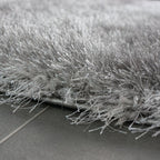 Fluffy Rug Shaggy For Living Room in Grey Soft & Shimmering RugYourHome