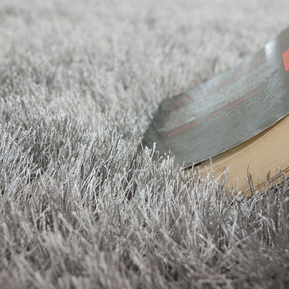 Fluffy Rug Shaggy For Living Room in Grey Soft & Shimmering RugYourHome
