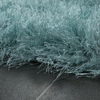 Fluffy Rug Shaggy For Living Room in Turquois Soft & Shimmering RugYourHome