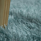 Fluffy Rug Shaggy For Living Room in Turquois Soft & Shimmering RugYourHome