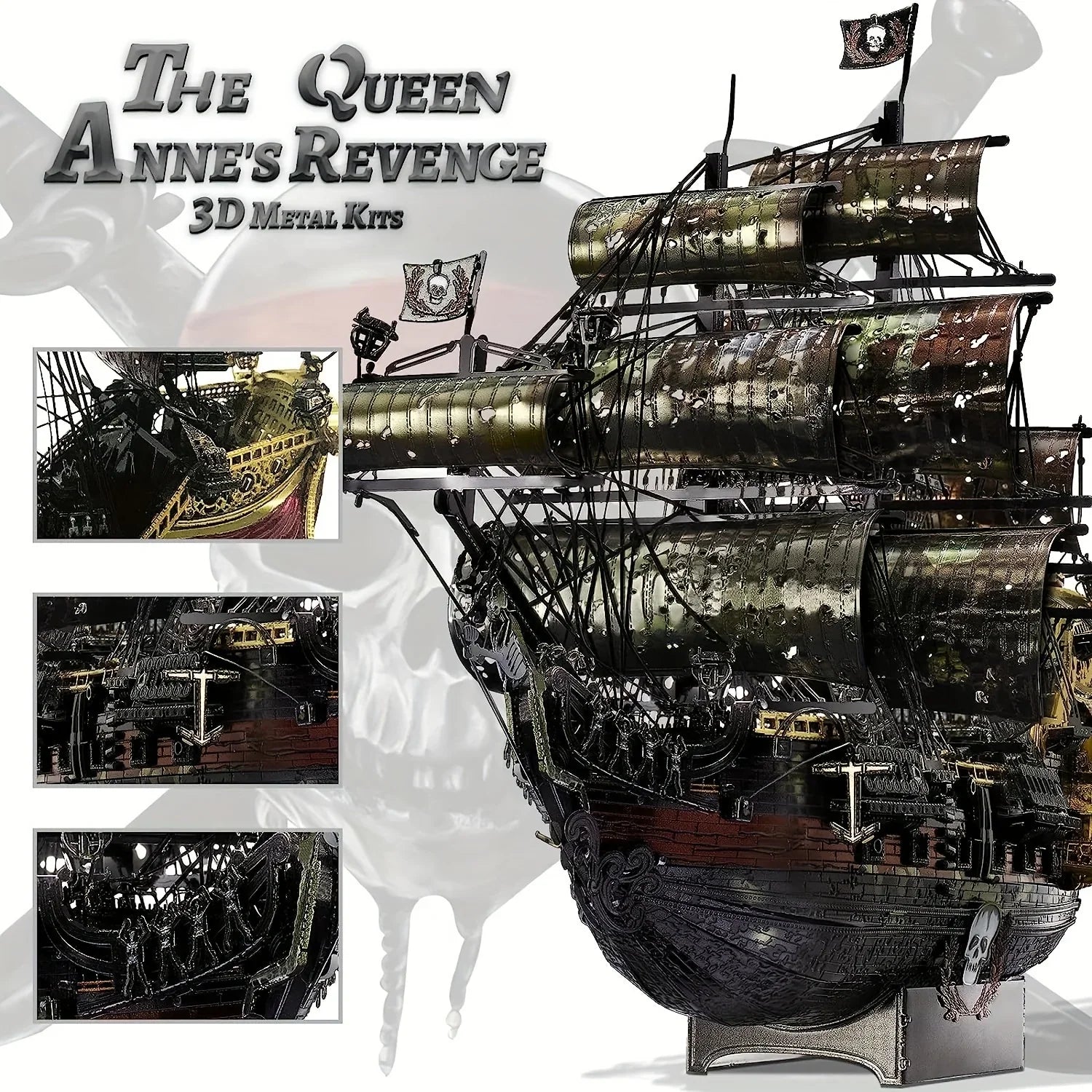 Adult Metal 3D Puzzle, Flying Dutchman Pirate Ship Model Kit, 3D Ship Model Building Kit, DIY Craft Kit, Suitable for Family Time, Difficult 3D Puzzle, Exquisite Birthday Gift House Of Avana