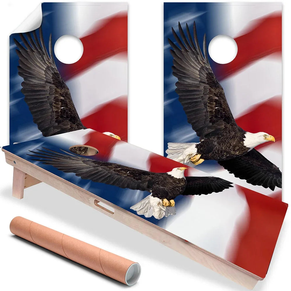 Flying Eagle - Cornhole Board Wrap - Set of 2 Lone Star Art