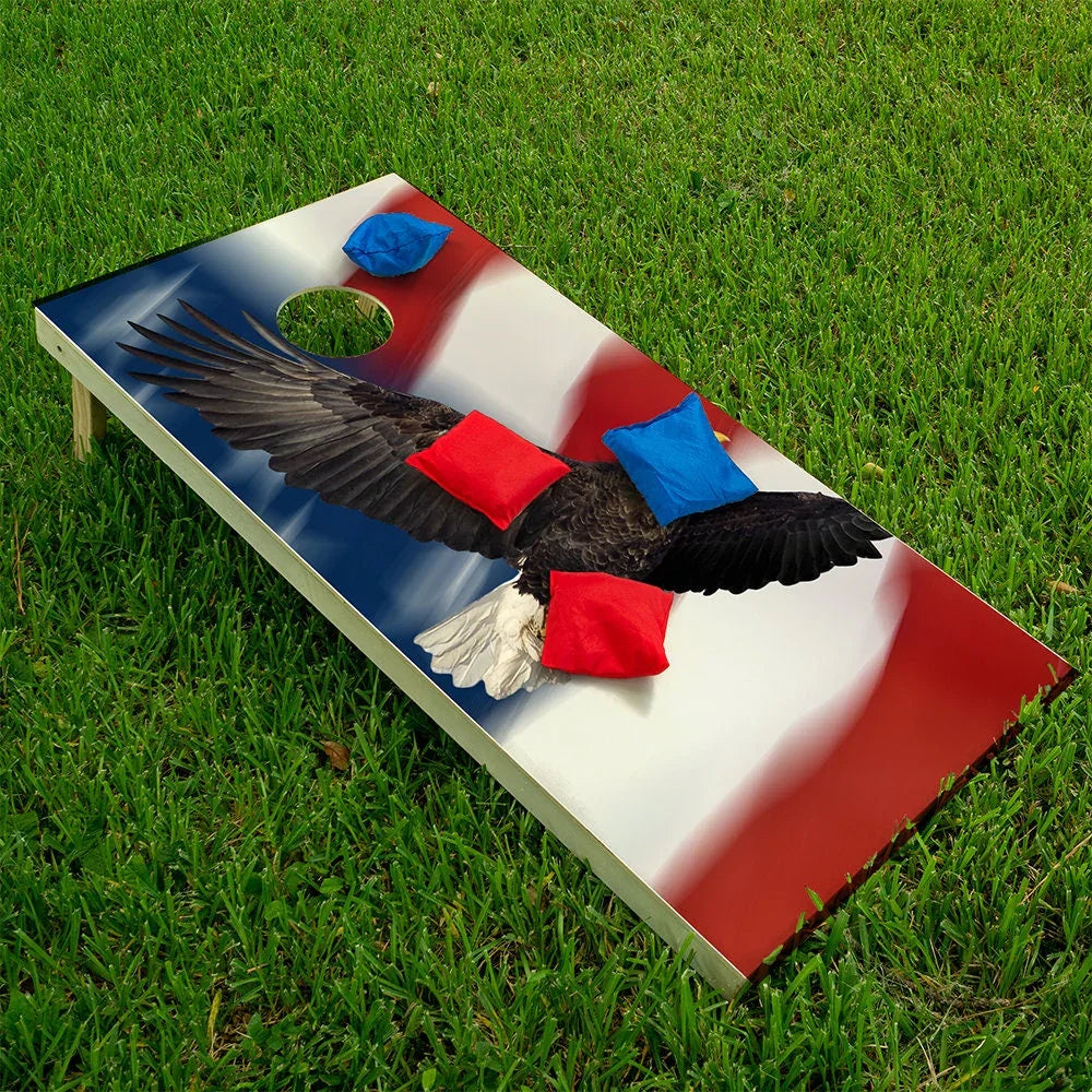 Flying Eagle - Cornhole Board Wrap - Set of 2 Lone Star Art