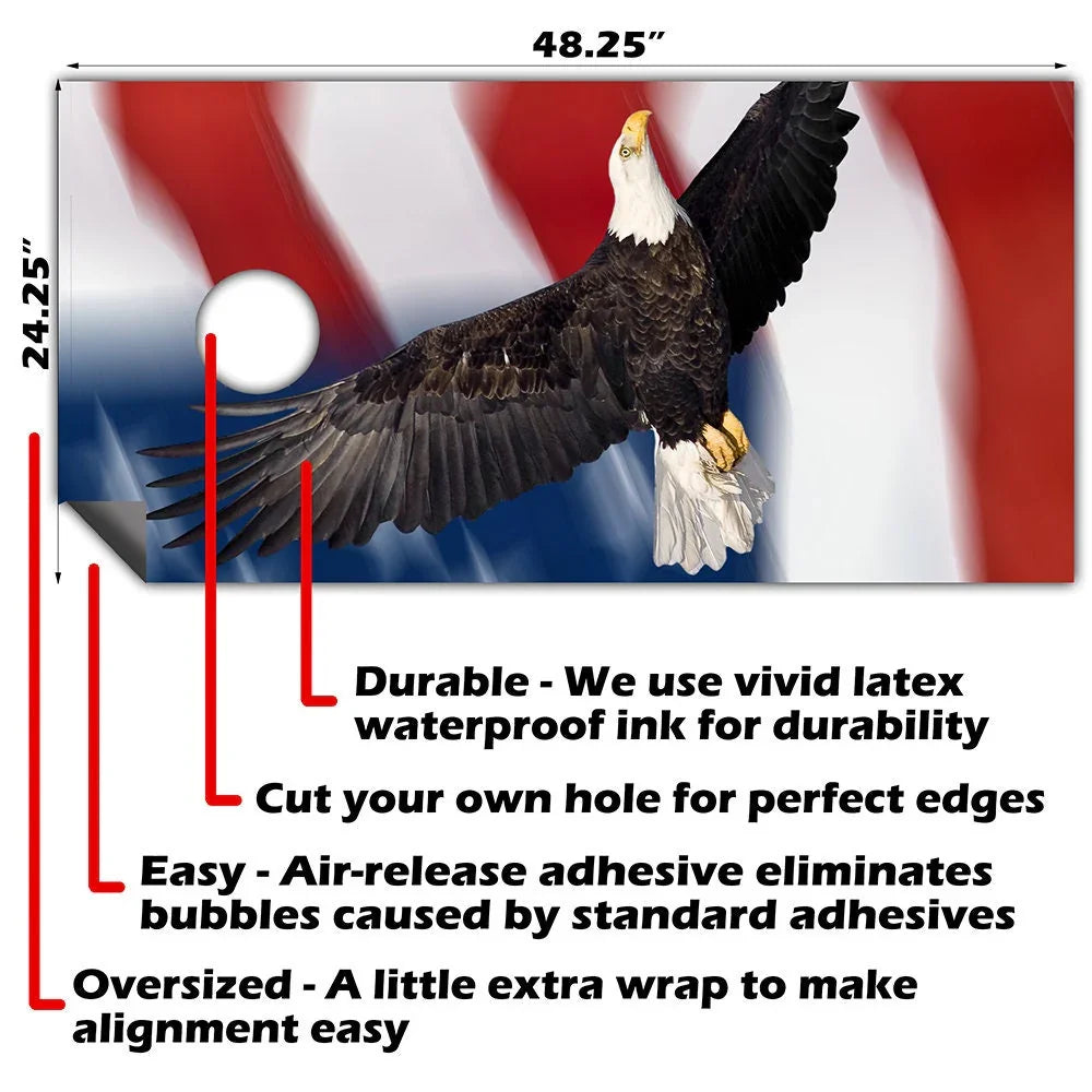 Flying Eagle - Cornhole Board Wrap - Set of 2 Lone Star Art