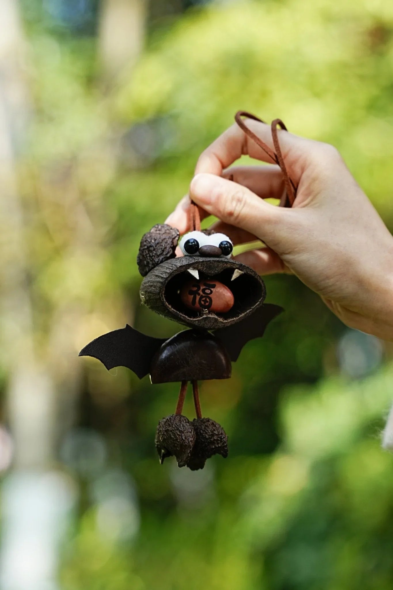 "Fortune Bat" Nut Shell Luck Car Charm