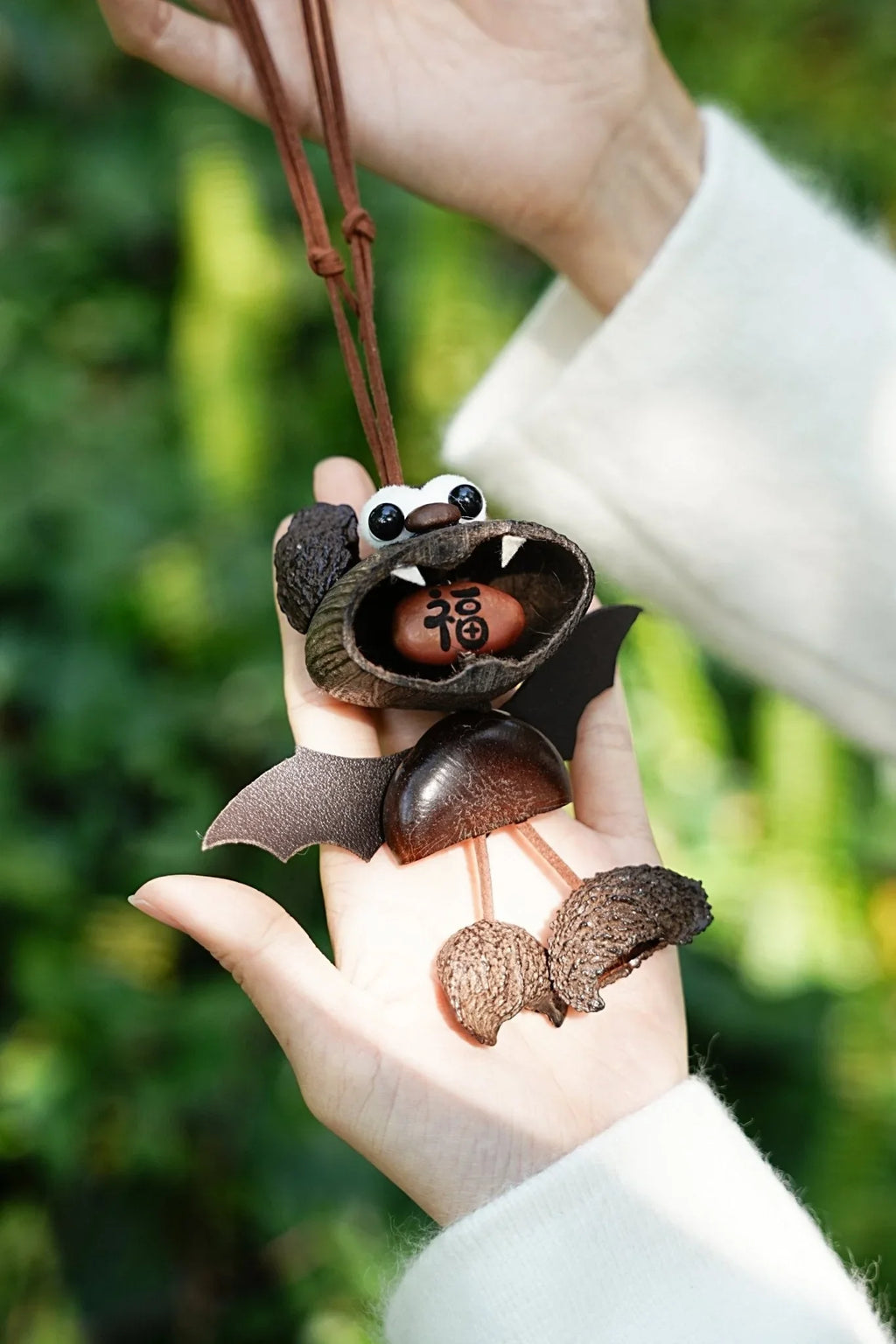"Fortune Bat" Nut Shell Luck Car Charm