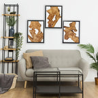 Rustic Wood Wall Art, Panel Metal Frame, 12x16 Inch Natural Wood Decor, detail shot - House Of Avana