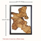 Rustic Wood Wall Art, Panel Metal Frame, 12x16 Inch Natural Wood Decor, side view - House Of Avana