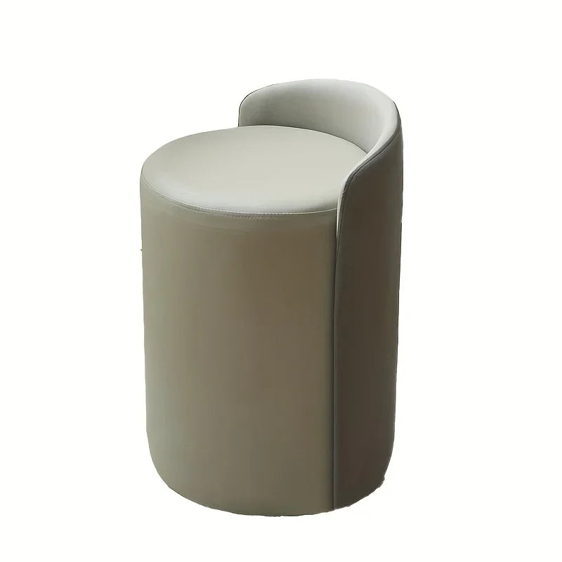 Cylindrical Vanity Stool - Sturdy Metal Frame, Soft Sponge Filling, Space-saving Design, Perfect for... - House Of Avana
