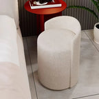 Cylindrical Vanity Stool - Sturdy Metal Frame, Soft Sponge Filling, Space-saving Design, Perfect for... - House Of Avana