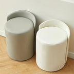 Cylindrical Vanity Stool - Sturdy Metal Frame, Soft Sponge Filling, Space-saving Design, Perfect for... - House Of Avana