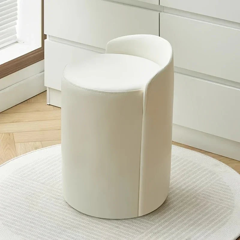 Cylindrical Vanity Stool - Sturdy Metal Frame, Soft Sponge Filling, Space-saving Design, Perfect for... - House Of Avana