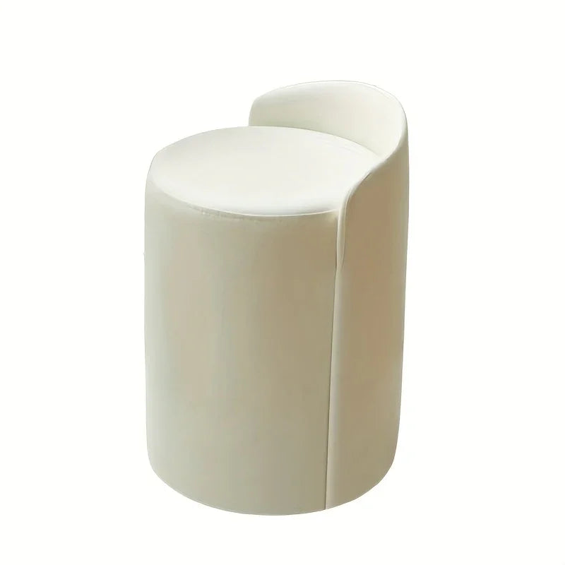 Cylindrical Vanity Stool - Sturdy Metal Frame, Soft Sponge Filling, Space-saving Design, Perfect for... - House Of Avana