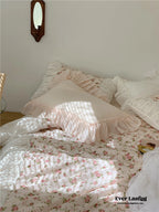 French Floral Ruffle Bedding Set / Rosé Pink Ever Lasting